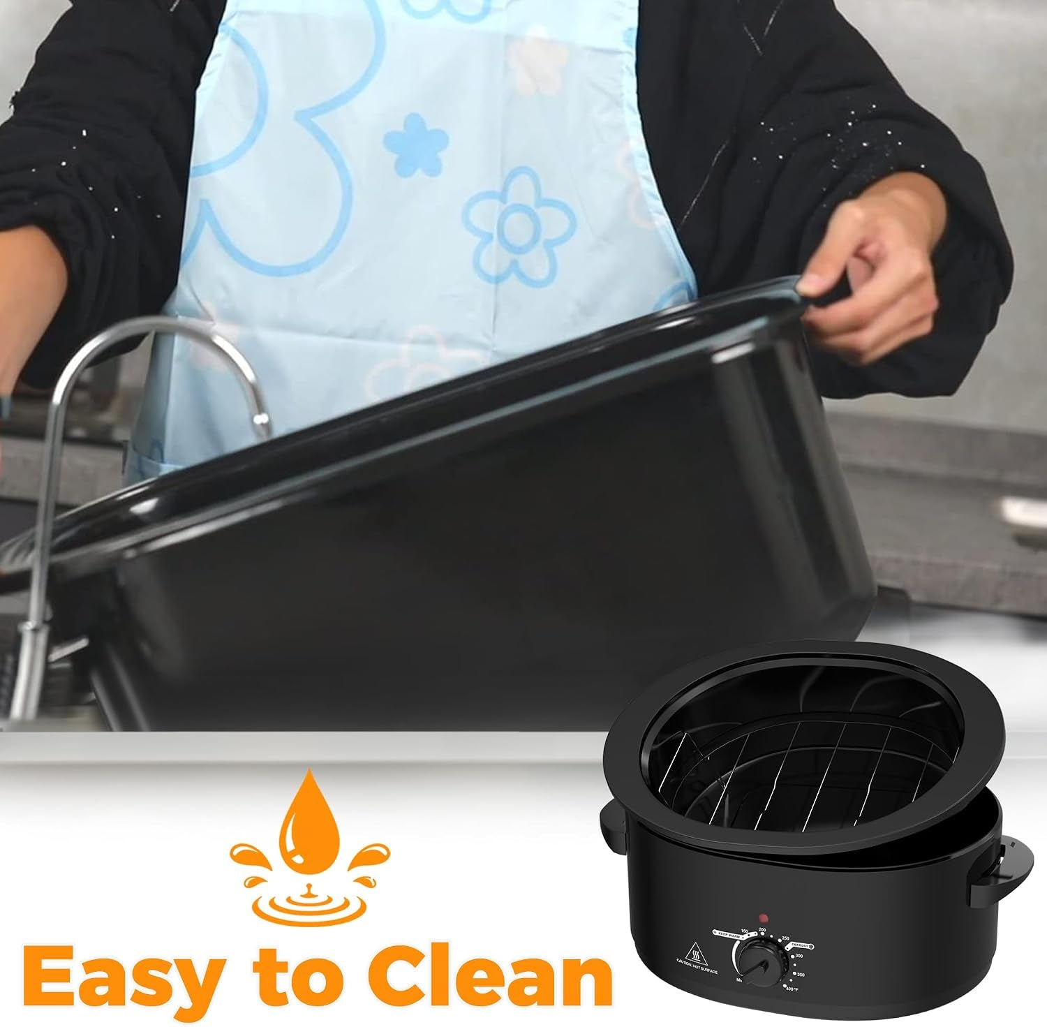 8-quart-roaster-slow-cooker-2-in-1-electric-roaster-up-to-400-f-removable-roaster-pan-easy-to-clean-black