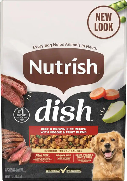Nutrish Dish Dry Dog Food, Beef Recipe, 23 Lb. Bag (Rachael Ray) | Made with Brown Rice and Veggies & Fruit Blend, Veterinarian Reviewed Formula, Complete & Balanced Nutrition for Dogs10