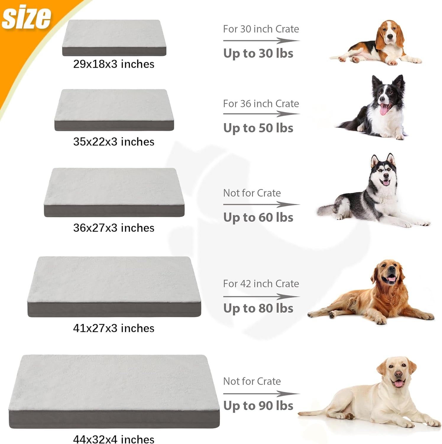 ksiia-orthopedic-dog-bed-for-large-dogs-with-waterproof-lining-grey-35x22-deluxe-soft-plush-dog-crate-bed-washable-pet-mat-with-removable-cover-egg-crate-foam-for-large-dogs-sleeping-relaxing