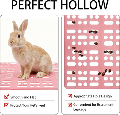 18 Pack Plastic Rabbit Cage Mat, Bunny Resting Mats for Cage with Snap Joint, Breathable Small Animal Feet Pads for Guinea Pigs, Chinchilla, Pet - White, Blue, Pink5