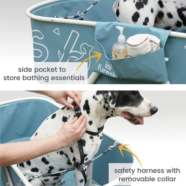 Furesh Foldable Dog Washing Station for Large Dogs with Stairs | Reinforced Aluminum Frame with Foldable Stairs for Safe, Elevated Bathing and Compact Storage.6