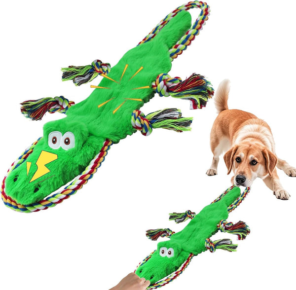 3 Pack No Stuffing Squeaky Dog Toys, Tug of War Dog Toy with Rope | Interactive, Squeaker & Crinkle Paper, Durable for Teeth Cleaning, Anxiety Relief, Dog Gifts for Small, Medium Dog10