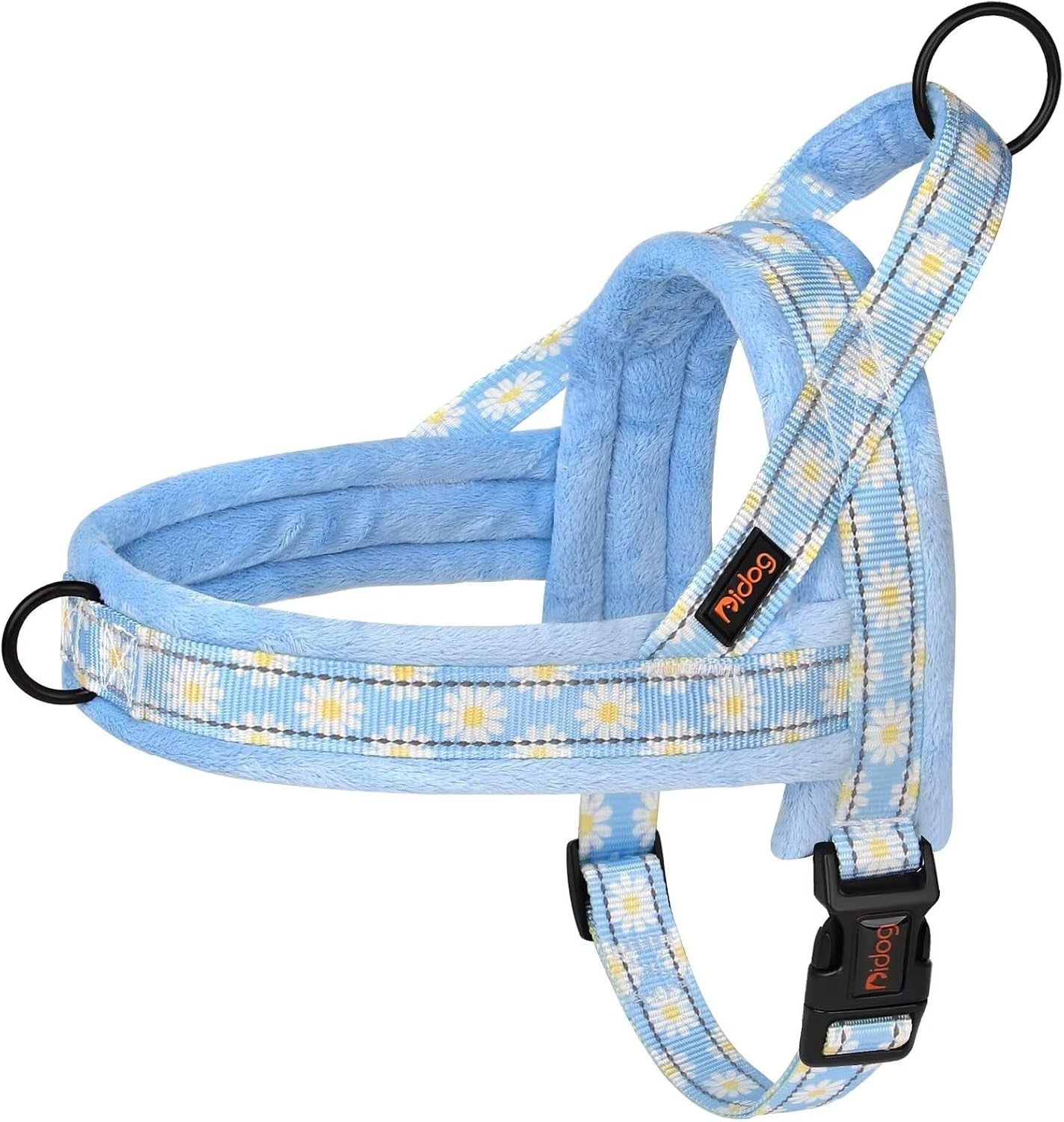 didog-no-pull-dog-harness-for-small-medium-dogs-floral-print-purple-s-soft-flannel-padded-quick-fit-easy-on-and-off-night-safty-adjustable-reflective-for-walking-and-training-chest-19-22