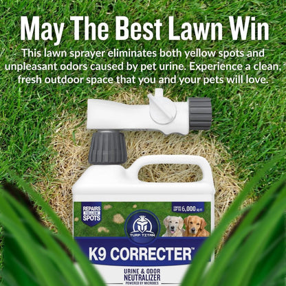 Turf Titan K9 Correcter Dog Urine Neutralizer for Lawns (32 Oz) – Fights Yellow Spots and Odors – Grass Dog Urine Neutralizer to Grass Recovery with Weekly Use – Covers up to 6,000 Sq Ft3