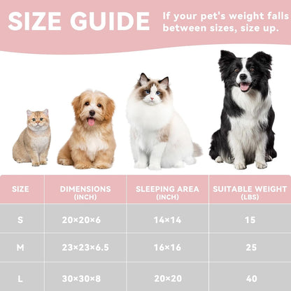 Zerbuger 20In Washable Cat Beds for Indoor Cats - round Donut Pet Bed for Cats, Small Dogs, Puppy, Kitten - Anti-Slip Bottom, Calming Bed Gift - Pink3
