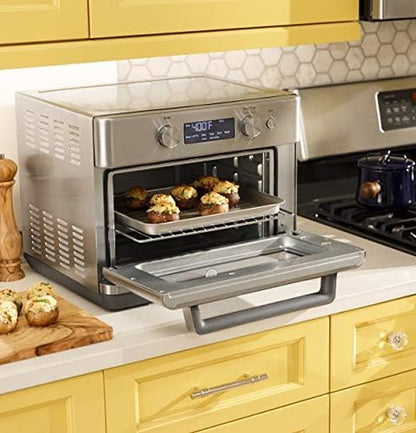 GE Digital Air Fryer Toaster Oven + Accessory Set | Convection Toaster with 8 Cook Modes | Large Capacity Oven - Fits 12" Pizza | Countertop Kitchen Essentials | Stainless Steel12
