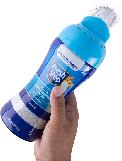 Fresh Step Odor Eliminator Powder, Unscented | Charcoal Formula | 15 Ounces | Sifting Pour Cap | for Litter Boxes6