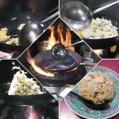 燕鉄器 Nitrided Flat-Bottom Wok with Handle, Woks, Stir Fry Pans 12.99 Inch 33Cm8