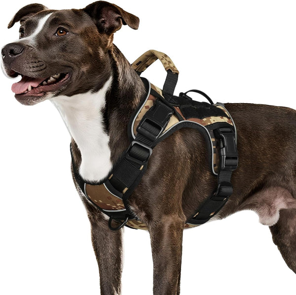WINGOIN Tactical Dog Harness for Large Dogs, Heavy Duty No Pull Dog Harness with Handle, Adjustable Reflective Military K9 German Shepherd Big Size Dog Vest for Walking, Training, Hunting, Green (L) | with Handle,Adjustable Reflective,Green Military K9 Style,Big Size Dog Vest,For German Shepherd,For Walking Training Hunting13