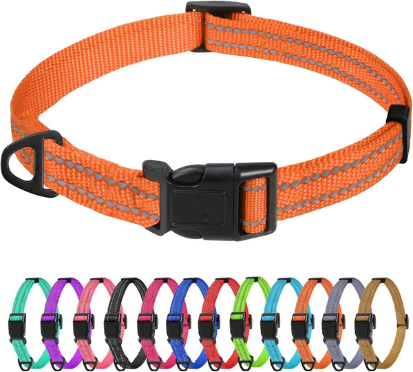 Tagme Small Dog Collar, Reflective Puppy Collar, Sky Blue, 3/8" Width | Lightweight, Nylon Collar for Puppies, Chihuahua, Yorkie & Teacup Dogs 5-15 Lbs, Reflective for Evening Walks, 12 Colors40