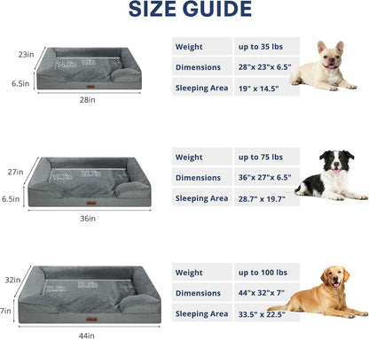 Dog Bed for Extra Large Dogs, 44-Inch Orthopedic XL Waterproof Pet Beds | Aodisman Big Size Pet Bed with Sides,Comfort Thick Egg-Crate Foam,Dog Crate Pad & Couch Bed,Washable Cover & Non-Slip Bottom3