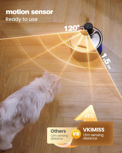 Wireless Cat Water Fountain Cordless: 108Oz Battery Operated Cat Fountain | 3.2L Automatic Pet Water Dispenser Rechargeable Drinking Fountains for Cats Indoor with Motion Sensor Multiple Cats and Dogs5
