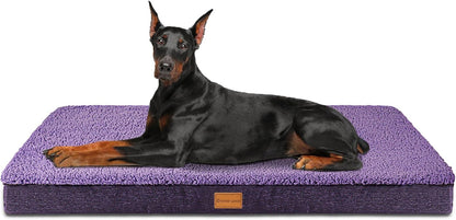 Patas Lague Orthopedic Dog Bed Large Sized Dog 36''X24'',Soft Waterproof Egg Crate Foam Medium Pet Crate Beds Mat with Removable Washable Cover and Non-Slip Bottom, Black18