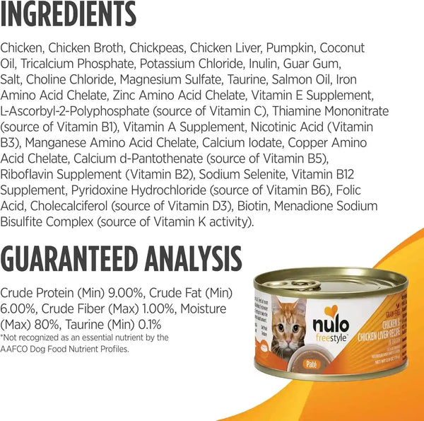 Nulo Freestyle Cat & Kitten Wet Pate Canned Cat Food,Premium All Natural Grain-Free, with 5 High Animal-Based Proteins and Vitamins to Support a Healthy Immune System and Lifestyle 2.8 Oz (Pack of 12)4