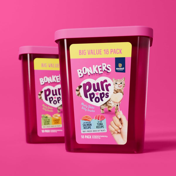 Bonkers Purrpops Freeze Dried Tuna & Salmon Flavor Lollipop Cat Treats, Healthy Real Meat Treats, Training Treats or Food Topper, for All Breeds and Ages, Value Pack (18 Pieces)8
