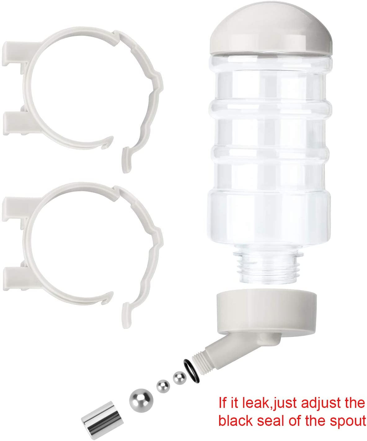 no-drip-dog-kennel-water-bottle-dispenser-for-crate-400ml-dripless-pet-drinking-fountains-kettle-with-automatically-feeding-water-white