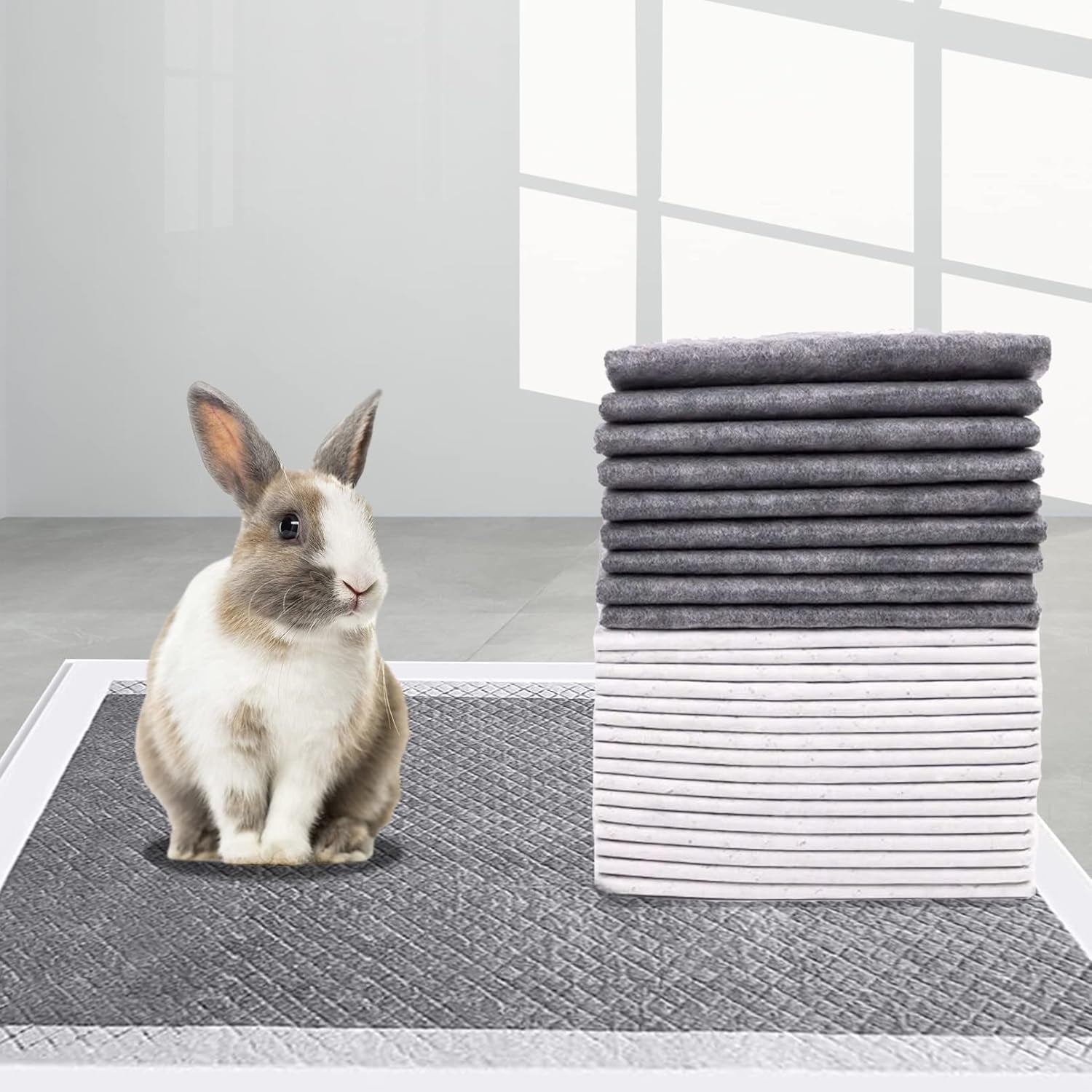 pinvnby-rabbit-pee-pads-100-pieces-disposable-cage-liners-black-carbon-super-absorbent-odor-control-bunny-potty-training-pad-with-quick-dry-surface-for-cat-puppy-kitten-hamsters-chinchillas