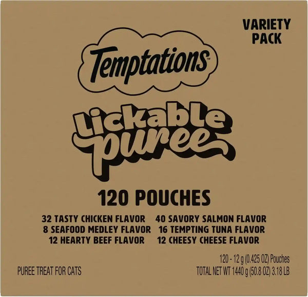 Temptations Creamy Puree Squeezable Lickable Cat Treats, Wet Cat Treats with Salmon, 0.42 Oz. Tubes, 24 Count - Packaging May Vary16