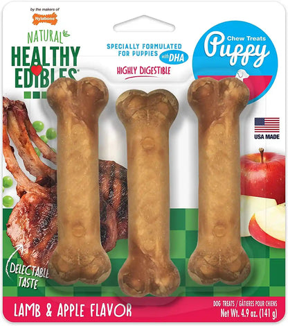 Nylabone Healthy Edibles Puppy Dog Treats, Lamb & Apple Flavor, 12 Count | Natural Puppy Treats, USA Made, Highly Digestible, Vet Recommended, Small Dog Treats for Puppies up to 25 Lbs16