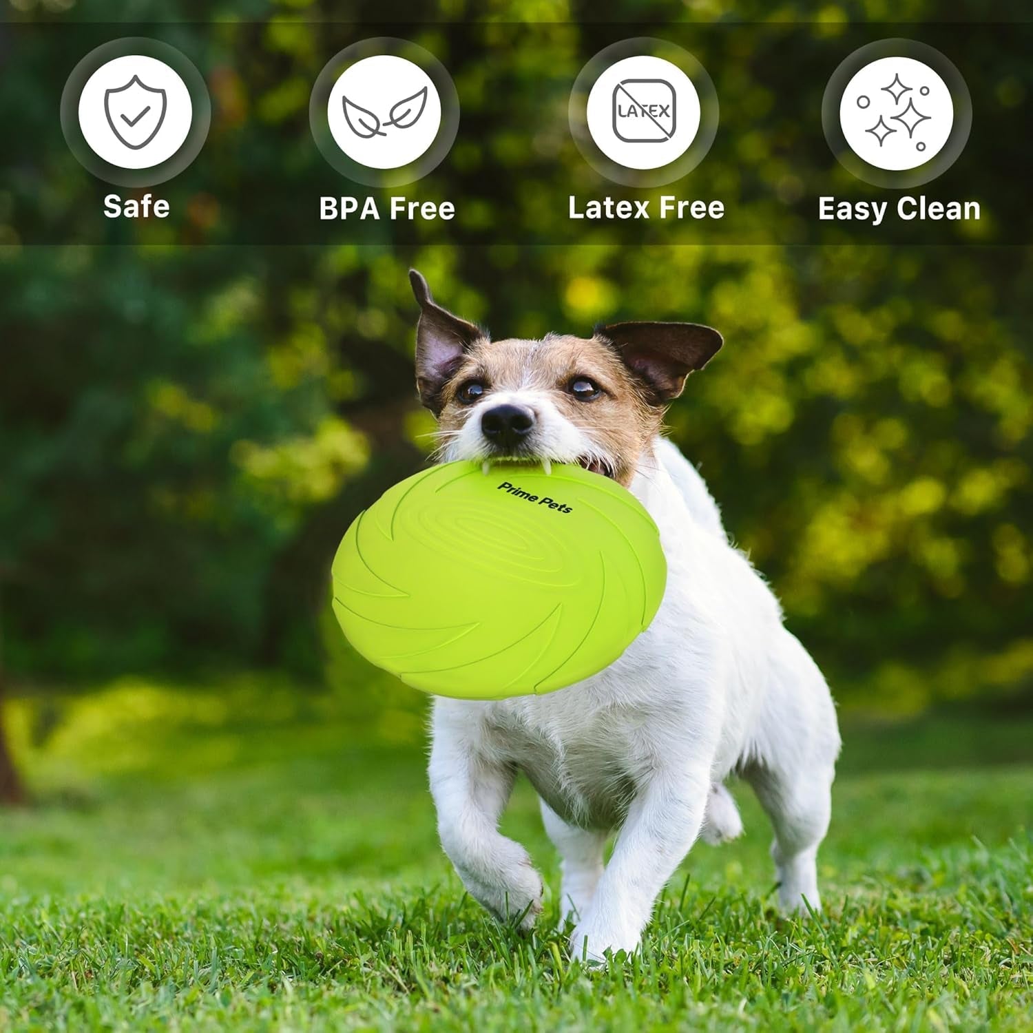 prime-pets-dog-flying-disc-2-pack-7-inch-durable-dog-toys-nature-rubber-floating-flying-saucer-for-water-pool-beach-orange-and-green