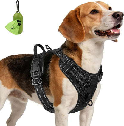 Joytale No Pull Dog Harness Medium Sized Dog, Front Clip, Black | Grab Handle for Instant Control, Padded & Adjustable Vest, Sturdy Metal D-Rings, for Safe Training & Daily Walking1