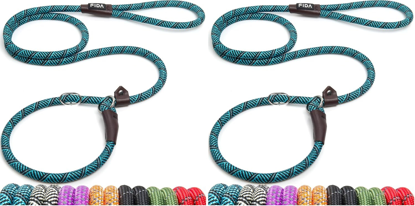 fida-durable-slip-lead-dog-leash-6-ft-x-1-2-heavy-duty-dog-loop-leashes-comfortable-strong-rope-slip-leash-for-large-medium-dogs-no-pull-pet-training-lead-with-highly-reflective1-2-black