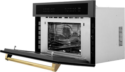 ZLINE Autograph Edition 30” 1.6 Cu Ft. Built-In Convection Microwave Oven in Black Stainless Steel and Gold Accents3