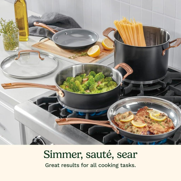 11-Piece Matte Black Elegance Cookware Set, MBK89-113