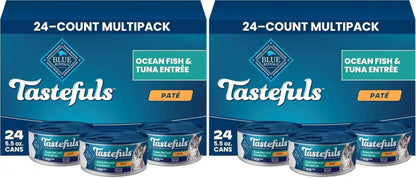 Blue Buffalo Tastefuls Wet Cat Food Paté Variety Pack (Chicken, Turkey & Chicken, Ocean Fish & Tuna) for Adult Cats, Made with Natural Ingredients, 5.5-Oz. Each (24 Cans)23