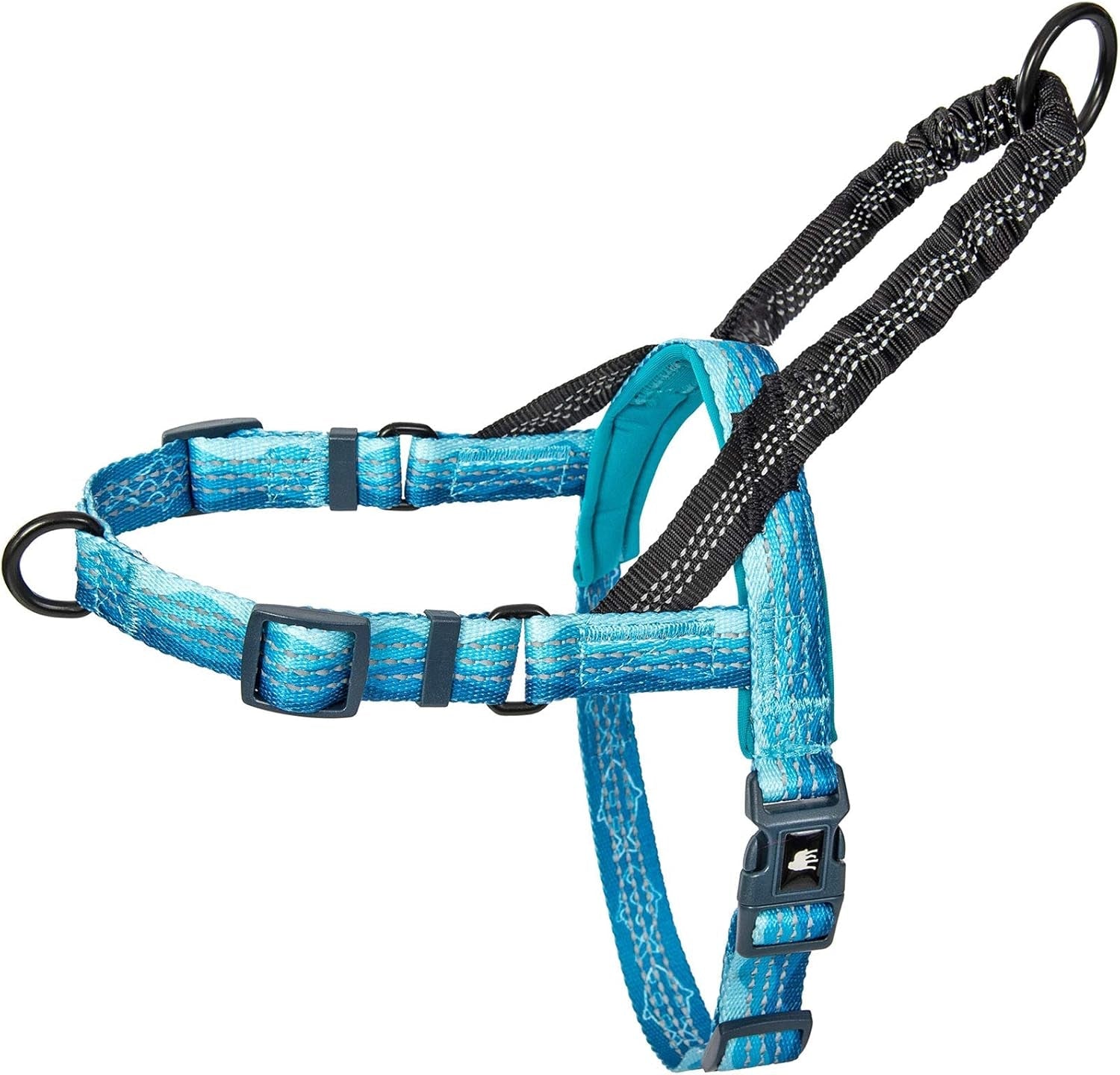 leash-boss-no-pull-dog-harness-easy-walk-for-small-medium-and-large-pets-reflective-with-rear-and-front-clip-attachment-blanket-pattern-medium