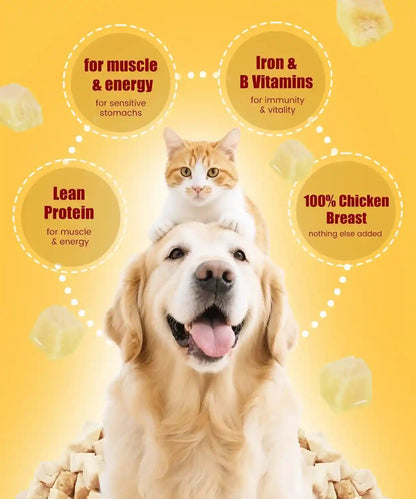 Freeze Dried Chicken Dog Treats Cat Treats, Single Ingredient Raw Chicken Pettreats, Training Treats, Food Meal Topper, Rawhide Free Freeze Dried Chicken High Protein, 5.6Oz7