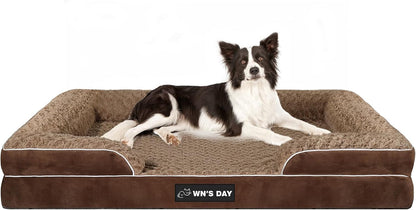 Orthopedic Dog Bed for Large Medium Sized, Washable Memory Foam Large Dog Bed, Medium Pet Sofa with Removable Cover, Washable Waterproof Pet Couch Beds(Grey, L)20