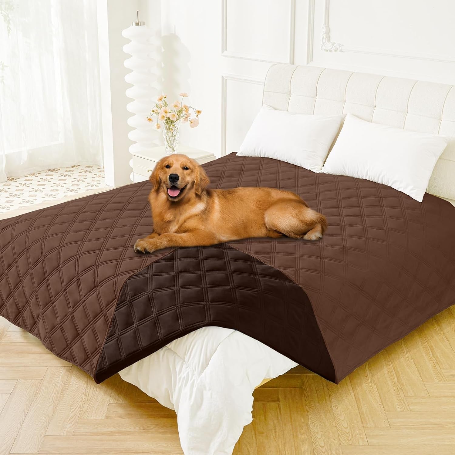 smiry-waterproof-dog-bed-cover-blanket-reversible-pet-blanket-soft-reversible-washable-leakproof-cats-dogs-couch-cover-for-sofa-couch-furniture-30x70-inch