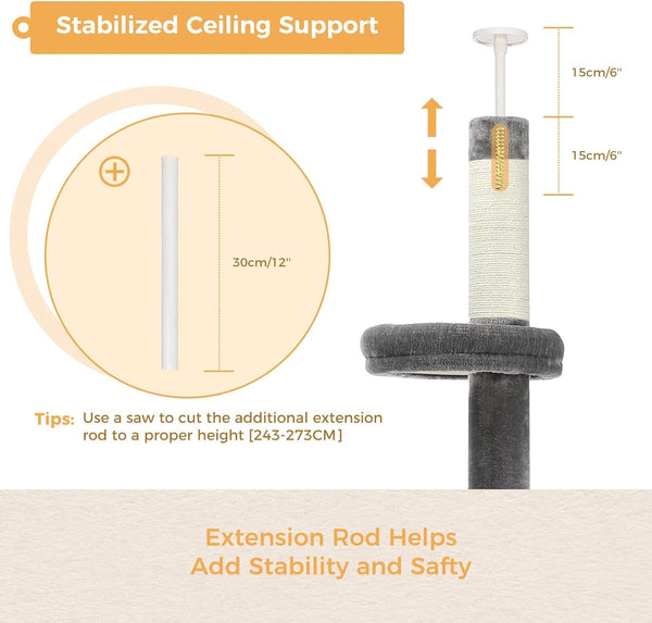 PETEPELA Cat Tree for Indoor Cats, 34.6" Small Cat Tower with Scratching Posts, 2 Condos, Scratching Ramp & Dangling Toys, Cat Play House for Kittens and Small Cats | Compact Tower with Thick Sisal Posts, 2 Condos, Dangling Toys & a Cozy Top Bed—For Kittens & Small Cats3