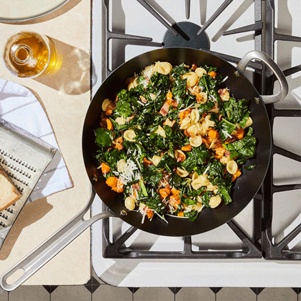 X Food 52 Five Two Essentials: Carbon Steel 12" Wok with Foldable Rack, Pfas-Free, Multi Clad, Induction, Dishwasher Safe, Oven Safe, Black6