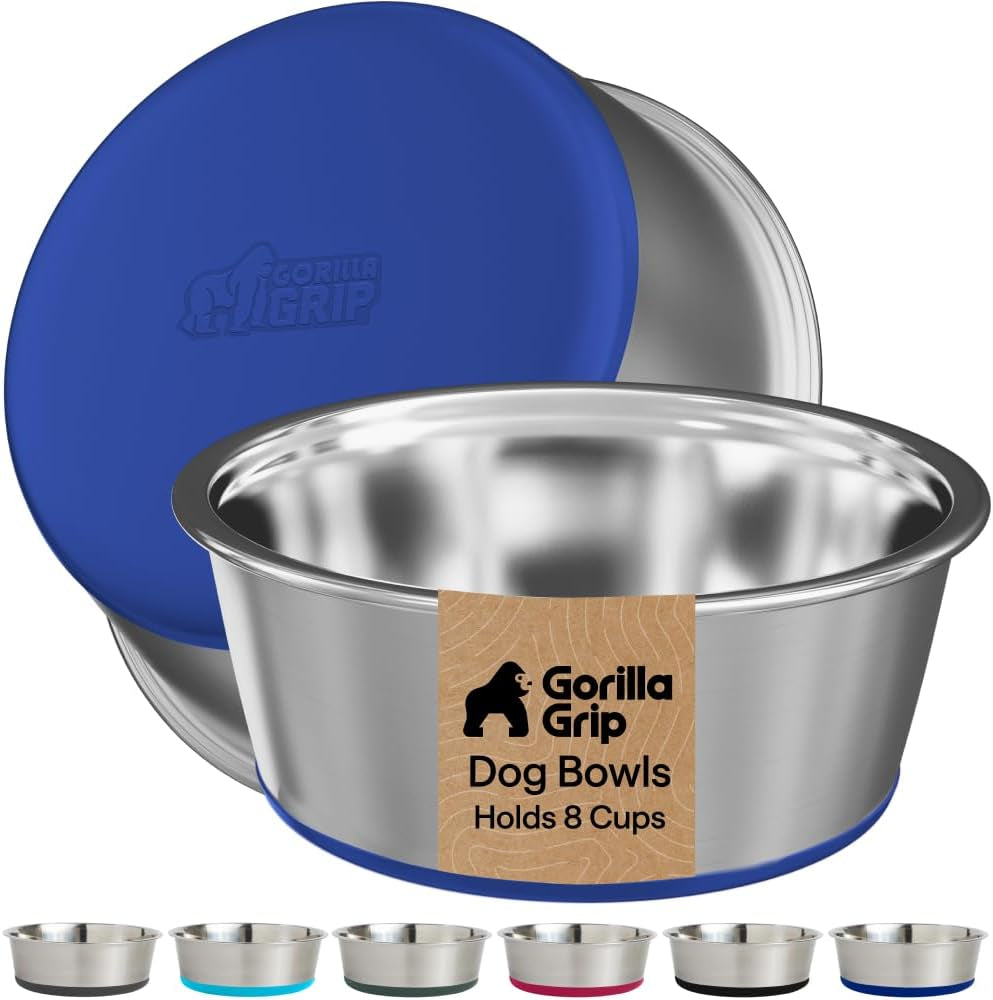 gorilla-grip-dog-bowls-food-grade-304-stainless-steel-holds-2-us-cups-each-16-fl-oz-food-and-water-bowl-for-feeding-dogs-and-cats-dishwasher-safe-rust-resistant-bpa-free-rubber-base-2-set-black