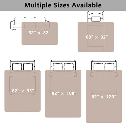 Waterproof Blanket for Dogs - Reversible Furniture Protector | TPU Leak-Proof Liner, Soft Velvet & Flannel Pet Throw, Machine Washable, for Couch and Bed, 52" X 82", Beige/Khaki7