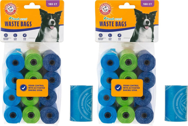 Arm & Hammer Dog Poop Leakproof Plant Based 120 Count Waste Bags, Unscented, Made from 40% Corn Starch with Activated Baking Soda, Pack of 8, Green6