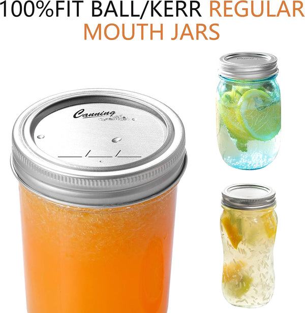 128-Count, Regular Mouth Canning Lids for Ball, Kerr Jars - Split-Type Metal Mason Jar Lids for Canning - Food Grade Material, 100% Fit & Airtight for Regular Mouth Jars3