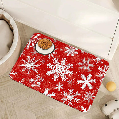 Cute Shark Dog Cat Food Mat,Absorbent Pet Feeding Mat with Rubber Backing,Non-Slip Water Bowl Placemat,Indoor Pet Accessories Supplies 12"X20"17