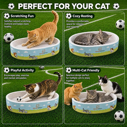 Soccer Cat Scratcher Bed, No-Mess Cat Scratching Pad, No Shed Cat Beds and Scratch Pad for Cats, Plant Fiber Mess Free Cat Scratch Furniture Protector, Stop Cats Eating Paper Craps6