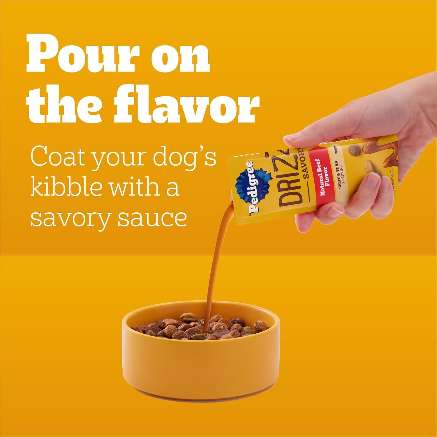 pedigree-drizzlers-savory-sauce-wet-dog-pouch-multipack-16-count-2-pack-chicken-beef-flavors-4-calories-per-serving-8-ingredients-dual-serving-split-pouch-maintains-kibble-crunch