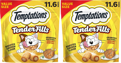 Temptations Tender Fills Adult Cat Treats, Festive Feast Flavor, 11.6 Oz | 2X More Creamy Filling than Classic, Real Meat, No Artificial Flavors, Crunchy Shell with Soft Center, Resealable Pouch9