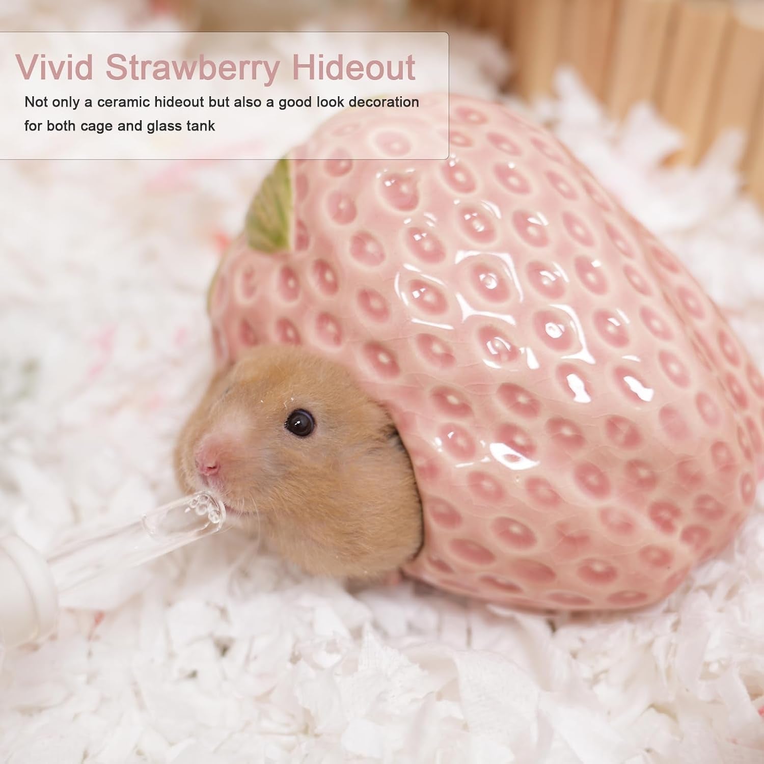 ceramic-hamster-hideout-strawberry-chew-proof-syrian-hide-cool-bed-easy-to-clean-durable-ceramic-guinea-pig-house-good-hiding-hut-cave-for-gerbil-mice-rat-all-season-cute-pink-habitat-decor