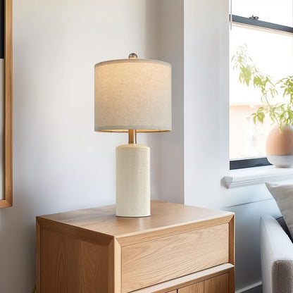 20.25" Small Single Table Lamp for Bedroom Modern Ceramic Nightstand Lamp | Farmhouse Bedside Lamp Boho Living Room Lamp White End Side Table Lamps for Night Stands Mid Century Nursery Modern Lamp8