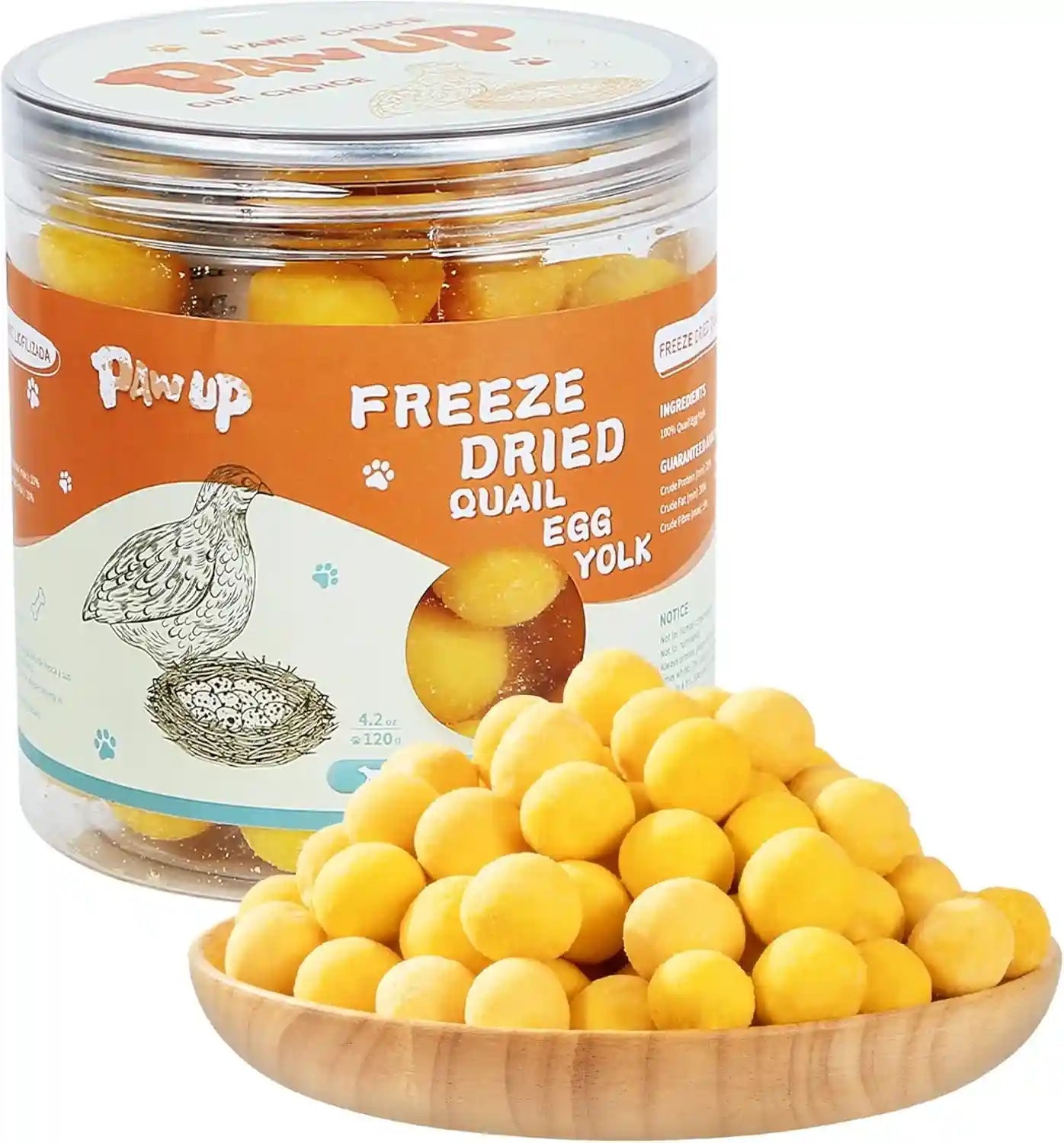 pawup-freeze-dried-quail-egg-yolk-pet-treats-freeze-dried-pet-food-for-dogs-cats-pure-fresh-ingredient-4-2-oz-rawhide-free-gluten-grain-free