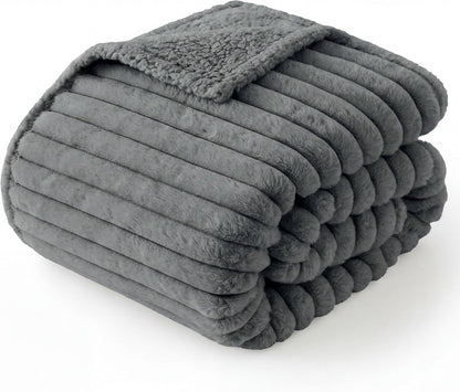 Bedsure Comfyfleece™ Waterproof Dog Blankets for Large Dogs,50X60 Cream | Soft Plush Couch Cover,Washable Corduroy Fleece for Furniture Protector,Cozy Calming Reversible Pet Blanket for Senior Dogs20