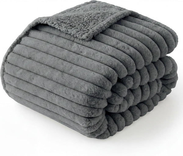 Bedsure Comfyfleece™ Waterproof Dog Blankets for Large Dogs,50X60 Cream | Soft Plush Couch Cover,Washable Corduroy Fleece for Furniture Protector,Cozy Calming Reversible Pet Blanket for Senior Dogs20