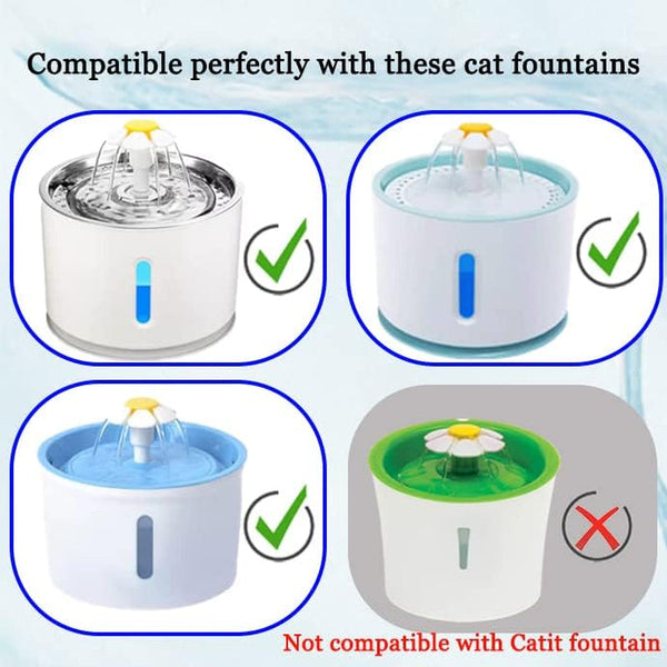 4/12/16 Pack Cat Water Fountain Filters, Cirfifth Triple Filtration System Pet Cat Fountain Filter Replacement for 84Oz/2.5L Automatic Cat Fountain (12 Pack)2
