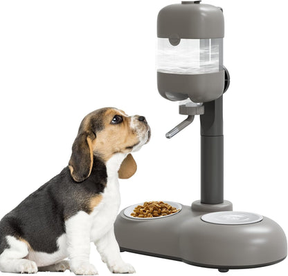 Pet Bowls with Weaning Bottles,3 in 1 Height Adjustable Water Dispenser for Dogs,15°Tilted Food Bowls for Small Dogs,Puppy Feeding,Pet Food Bowls for Cats,Rabbits,Ferrets10